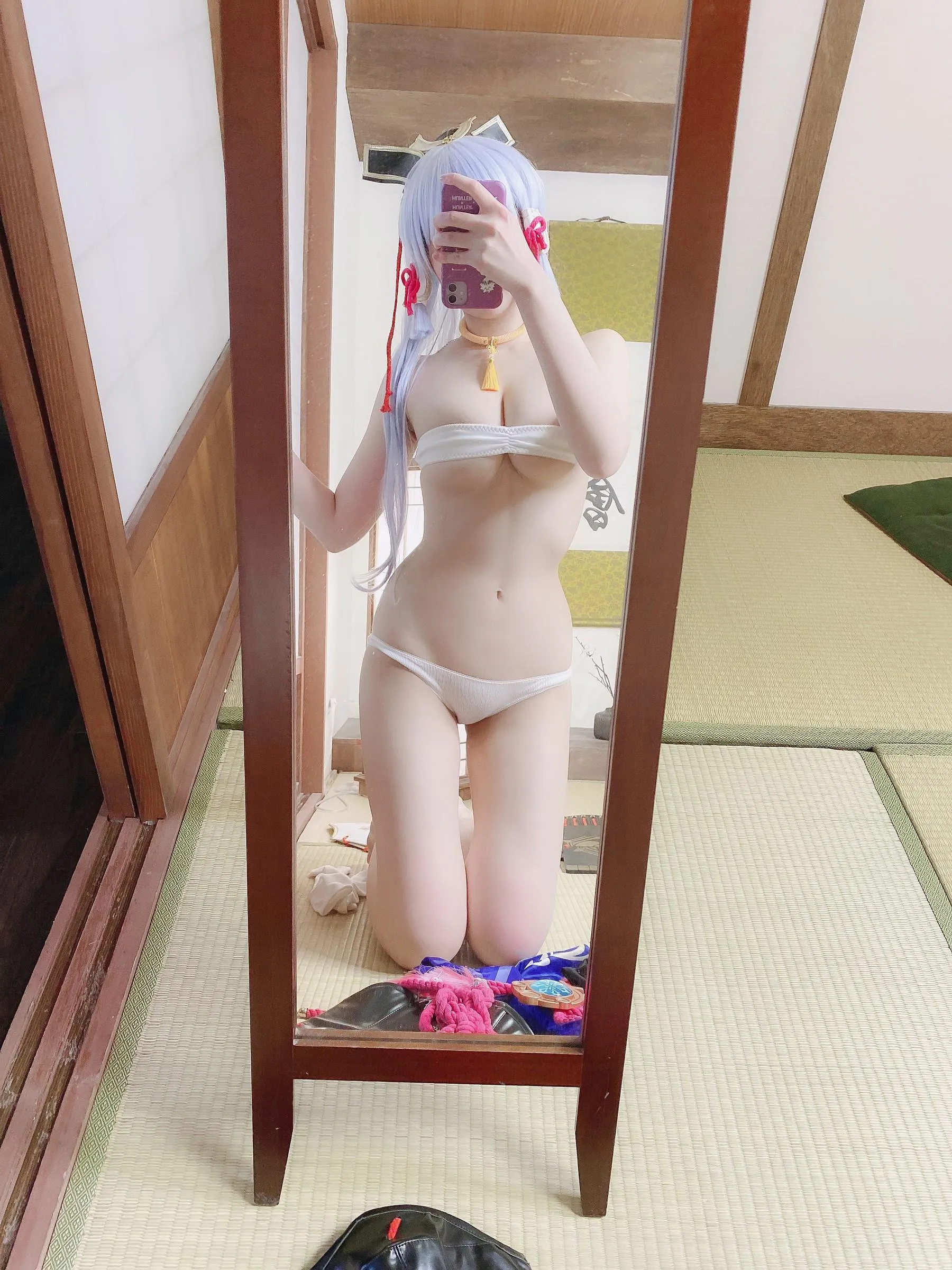 霜月shimo – NO.63 Fantia 2022年12月会员合集5期-2022-12-21 神里綾華　着替中 [14P]插图2